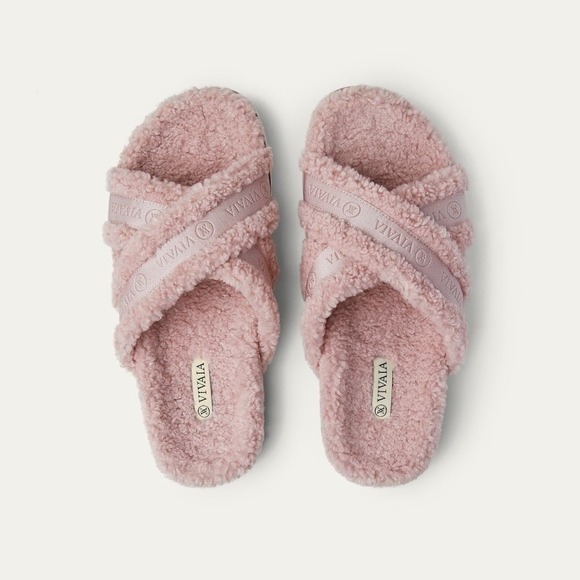 Vivaia Shoes - VIVAIA Furry Criss-Cross‎ Strap Slippers (Hannah) – EU 38 / US 7–7.5